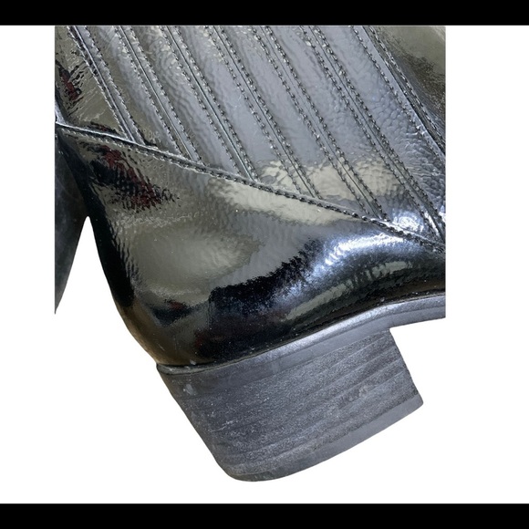 MARK FISHER LTD Yommi Patent Leather Pull On Chelsea Boots/Booties Black Sz 9.5 - Picture 10 of 13